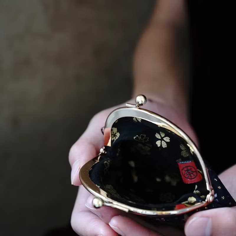 西陣織金襴圓型小口金包/零錢包/共二款
