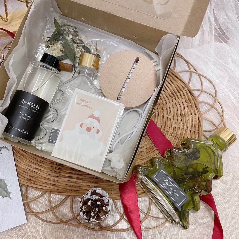 聖誕樹擴香瓶 DIY禮包 交換禮物 聖誕節 韓國香氛 擴香棒 附卡片
