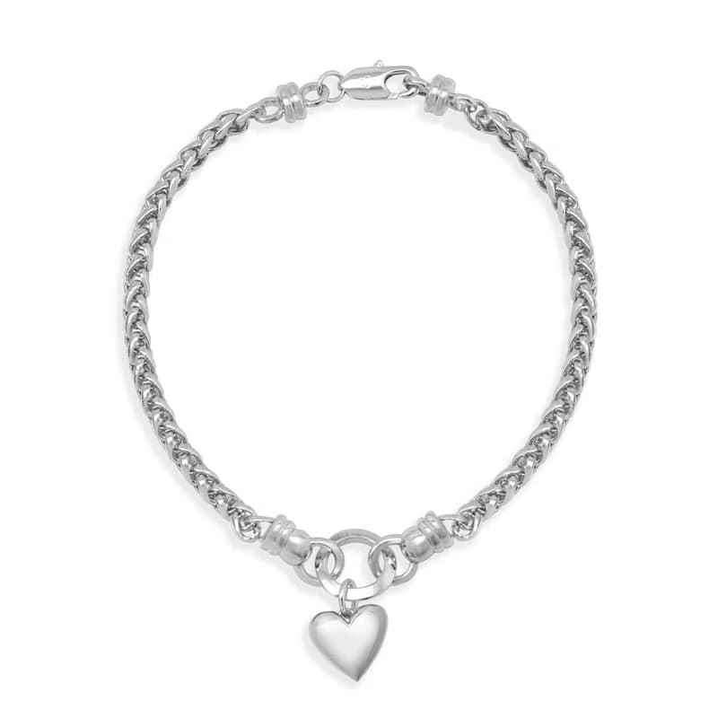 心心扭紋鏈純銀手鍊