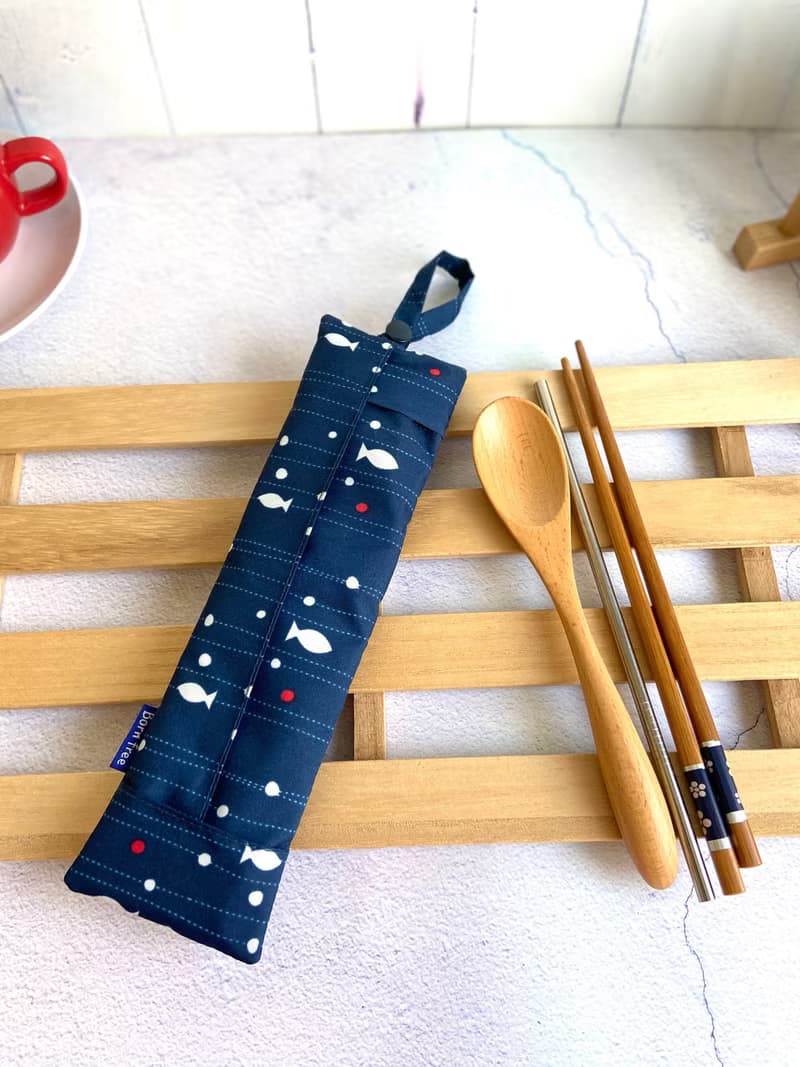 小魚輕巧防水餐具袋 環保 好收納 易清洗