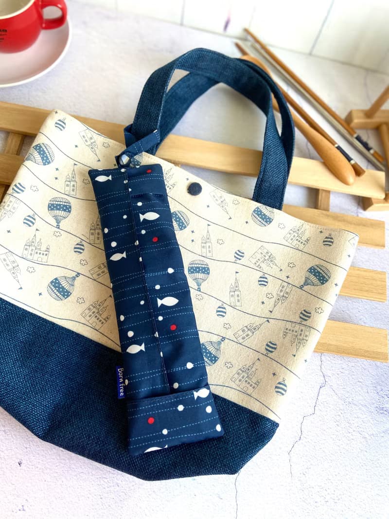 小魚輕巧防水餐具袋 環保 好收納 易清洗