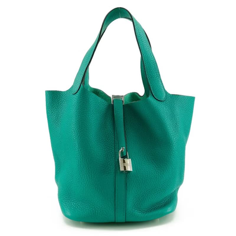 【日本直送】エルメス HERMES ピコタンロックMM ハンドバッグ トリヨンクレマンス 緑 X レディース【中古】