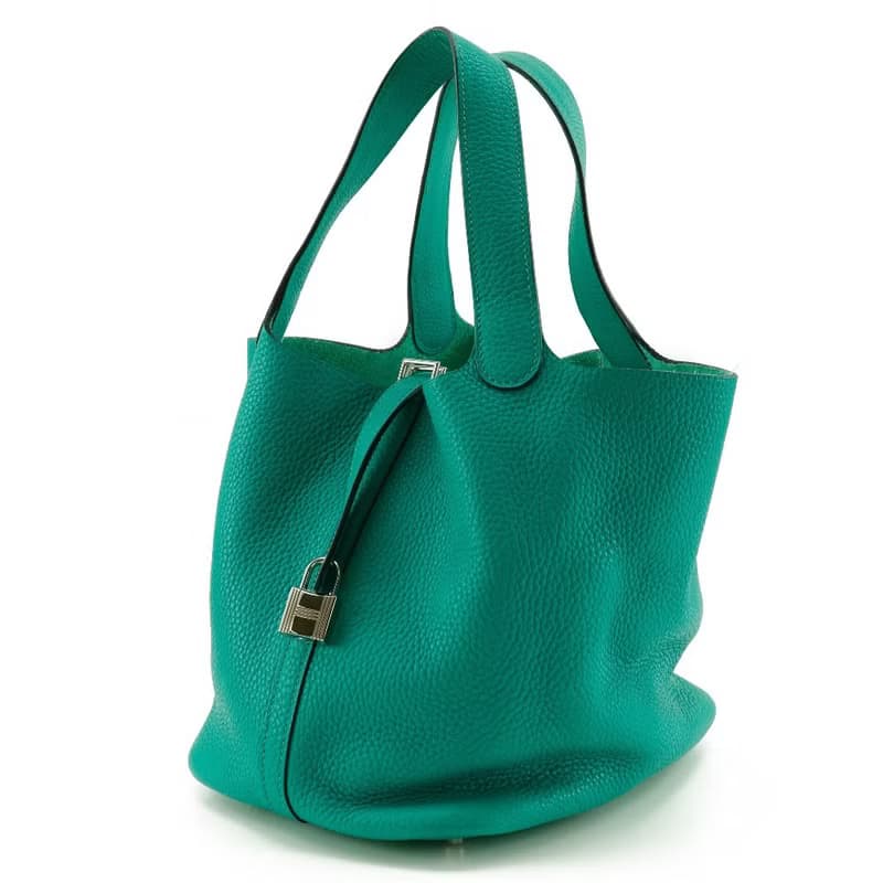 【日本直送】エルメス HERMES ピコタンロックMM ハンドバッグ トリヨンクレマンス 緑 X レディース【中古】