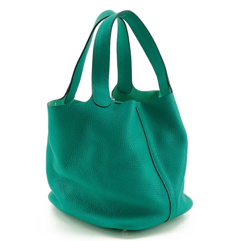 【日本直送】エルメス HERMES ピコタンロックMM ハンドバッグ トリヨンクレマンス 緑 X レディース【中古】