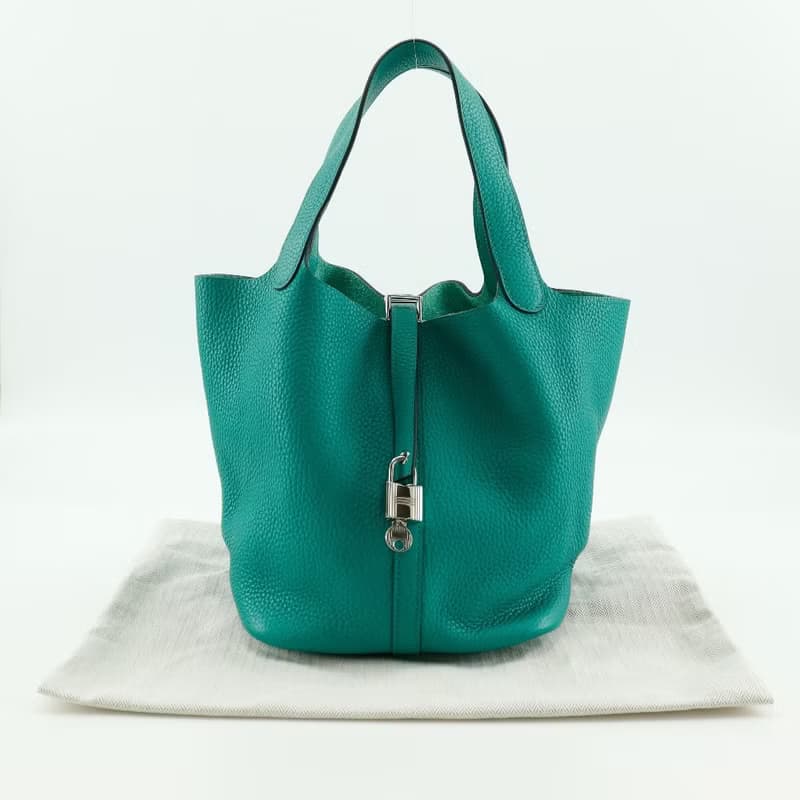 【日本直送】エルメス HERMES ピコタンロックMM ハンドバッグ トリヨンクレマンス 緑 X レディース【中古】