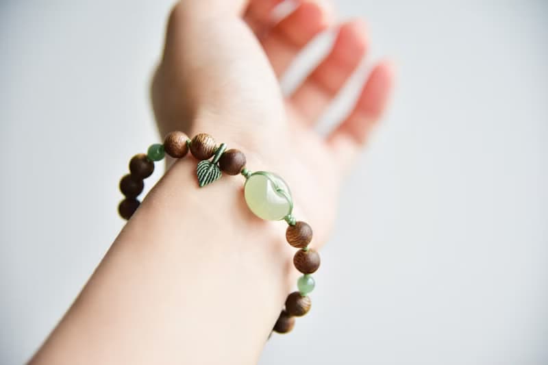 【系平安】天然和田玉青海料平安扣99沉奇楠沉香寓意手鏈