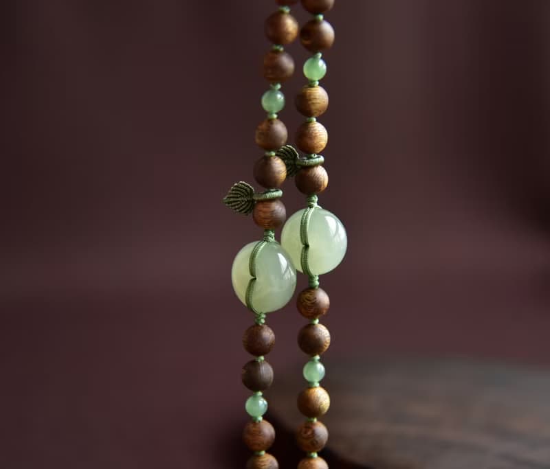 【系平安】天然和田玉青海料平安扣99沉奇楠沉香寓意手鏈