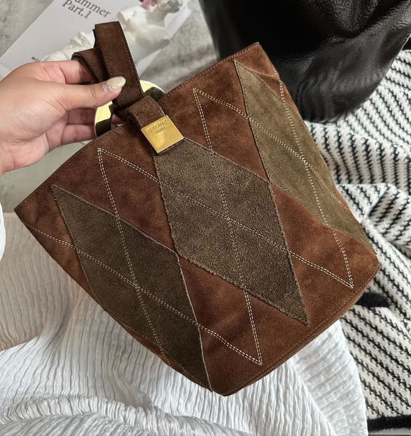 中古包 Celine 思琳 稀有秋意濃濃橄欖綠配朱古力色水桶包