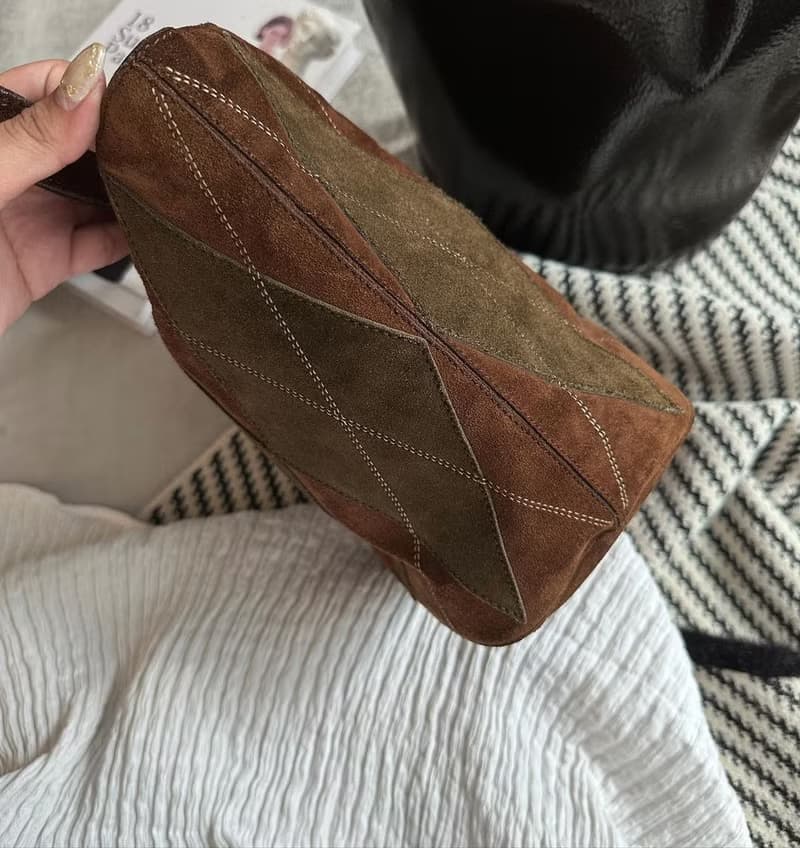 中古包 Celine 思琳 稀有秋意濃濃橄欖綠配朱古力色水桶包