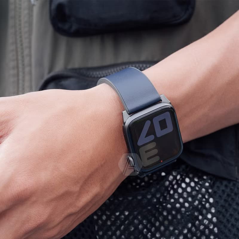 Apple Watch 42/44/45/49mm Straden 防潑水皮革錶帶-藍