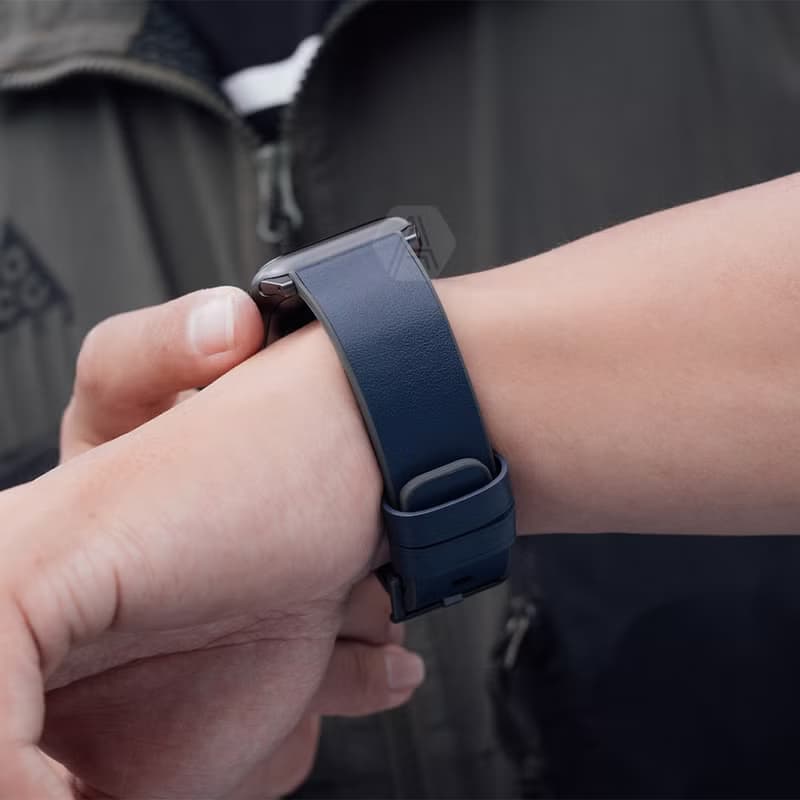 Apple Watch 42/44/45/49mm Straden 防潑水皮革錶帶-藍