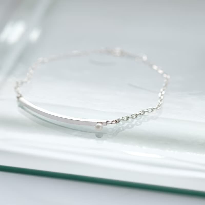 パール バー ブレスレット シルバー925