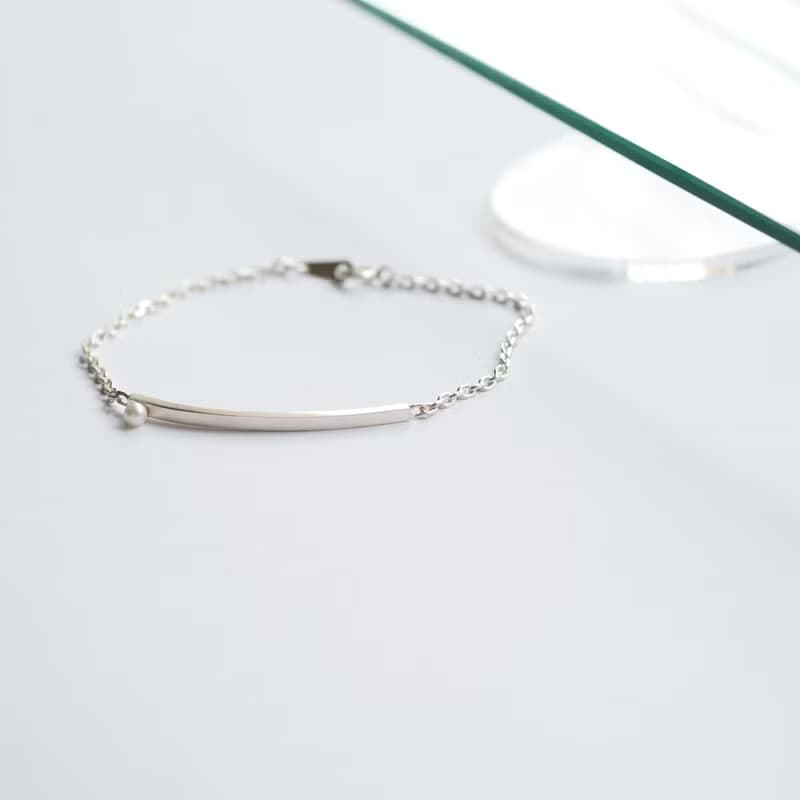パール バー ブレスレット シルバー925