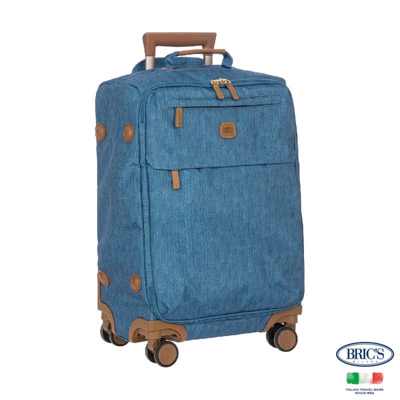【BRIC' S】X-Travel 20吋 拉鍊拉桿軟箱 登機箱-水洗牛仔
