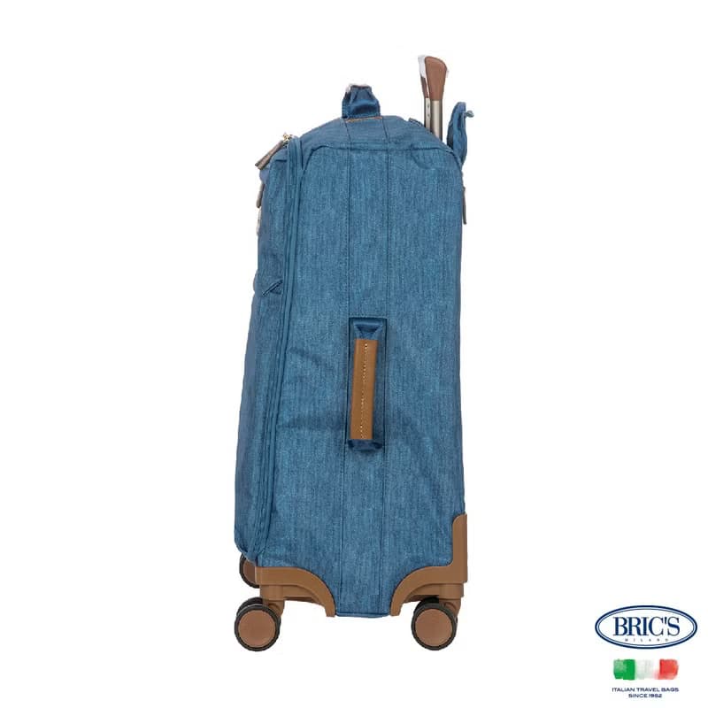 【BRIC' S】X-Travel 20吋 拉鍊拉桿軟箱 登機箱-水洗牛仔