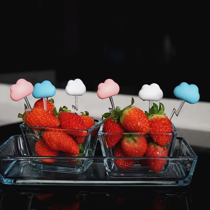 QUALY 朵朵雲兒果叉(6入)