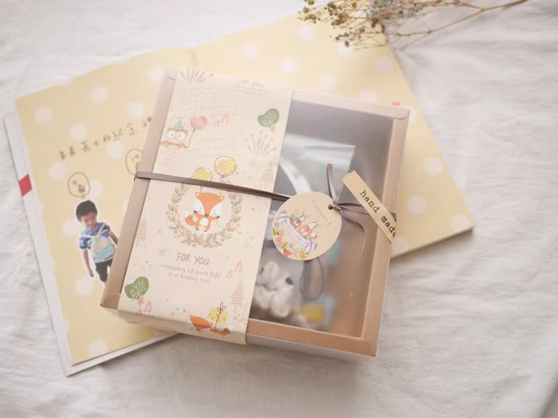 六重紗口水巾+安撫巾 手搖鈴可拆下 彌月禮盒 兔兔款