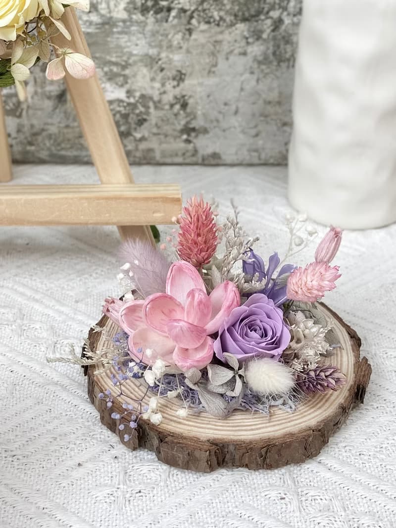 預購。紀念禮物。永生花森林系小桌花