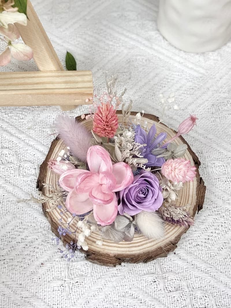 預購。紀念禮物。永生花森林系小桌花