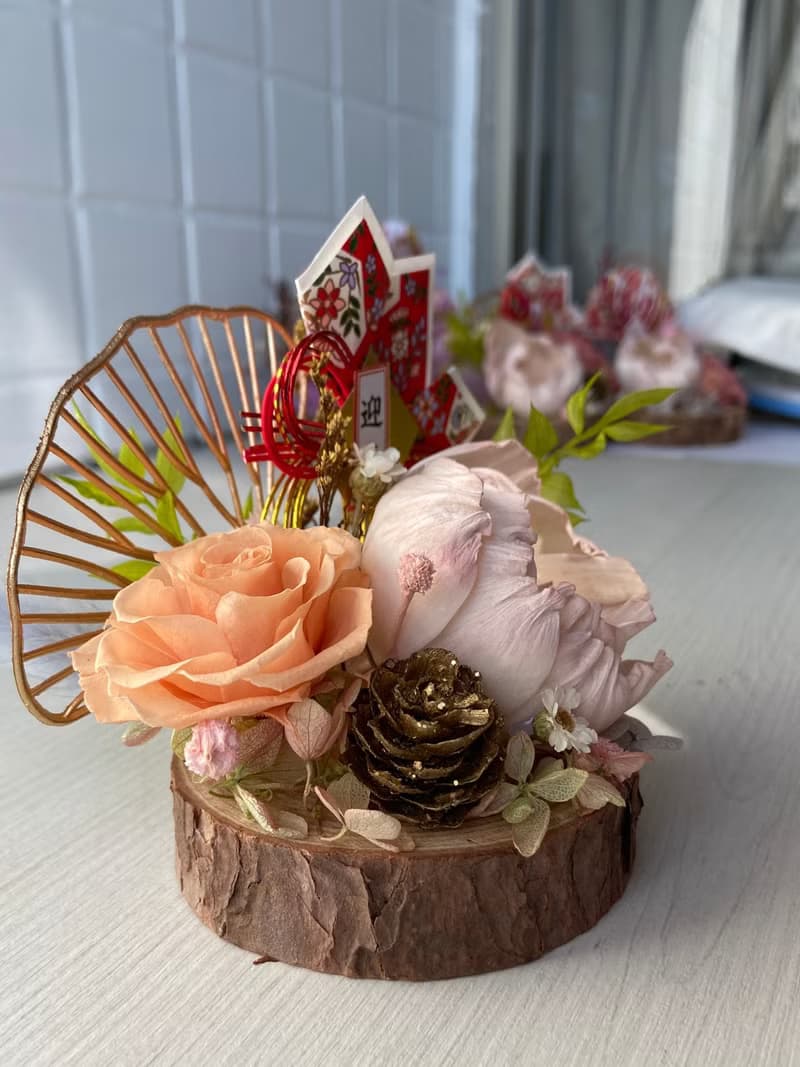 預購。紀念禮物。永生花森林系小桌花