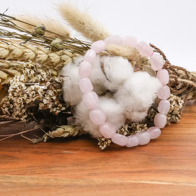 粉水晶 原石手串 | 天然石手鍊 全礦石系列