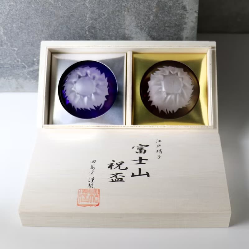 55cc (一對價)【日本田島硝子】富士山祝盃 結婚禮物