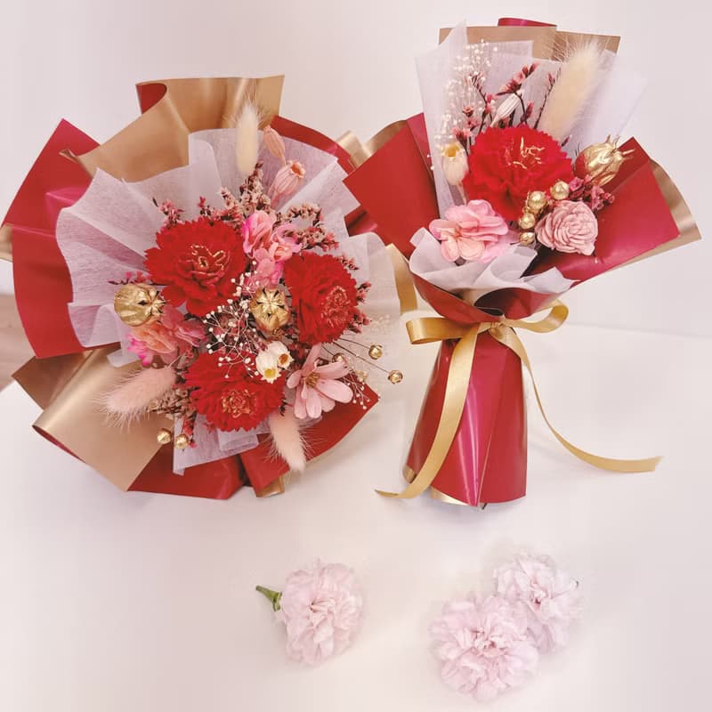 母親節花束-康乃馨/紅金