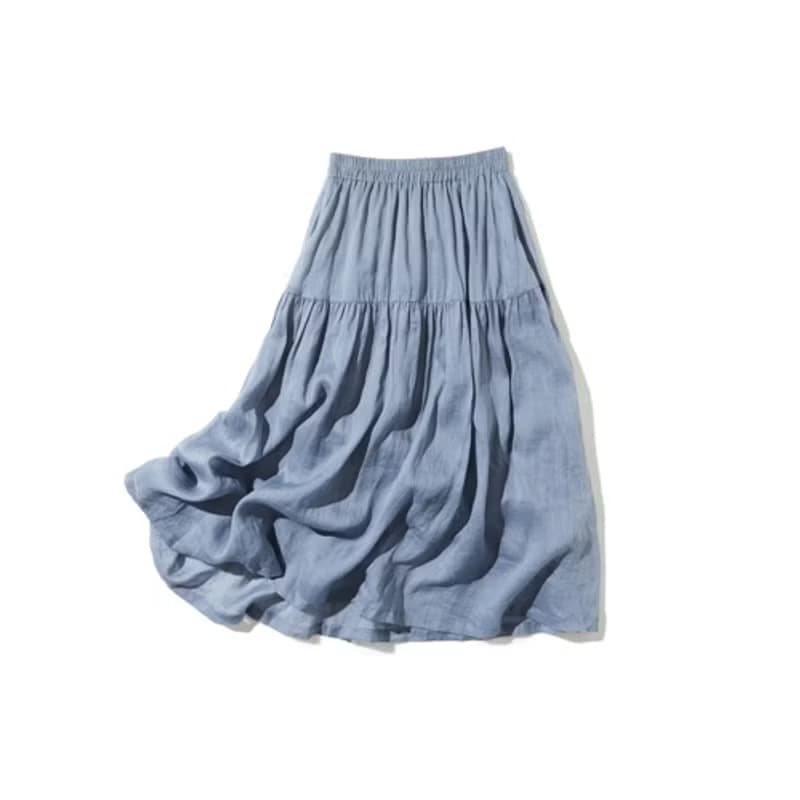 お得な2点セット ゆるっとラフにリネンブラウスとロングスカート　220513-4 220512-4