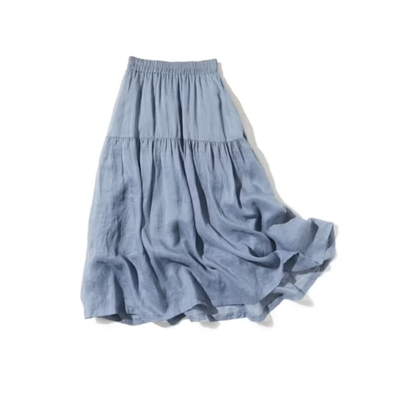 お得な2点セット ゆるっとラフにリネンブラウスとロングスカート　220513-4 220512-4