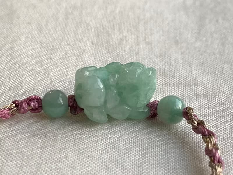 天然緬甸玉翡翠招財貔貅手鍊  滿綠 迷你貔貅 免費開光