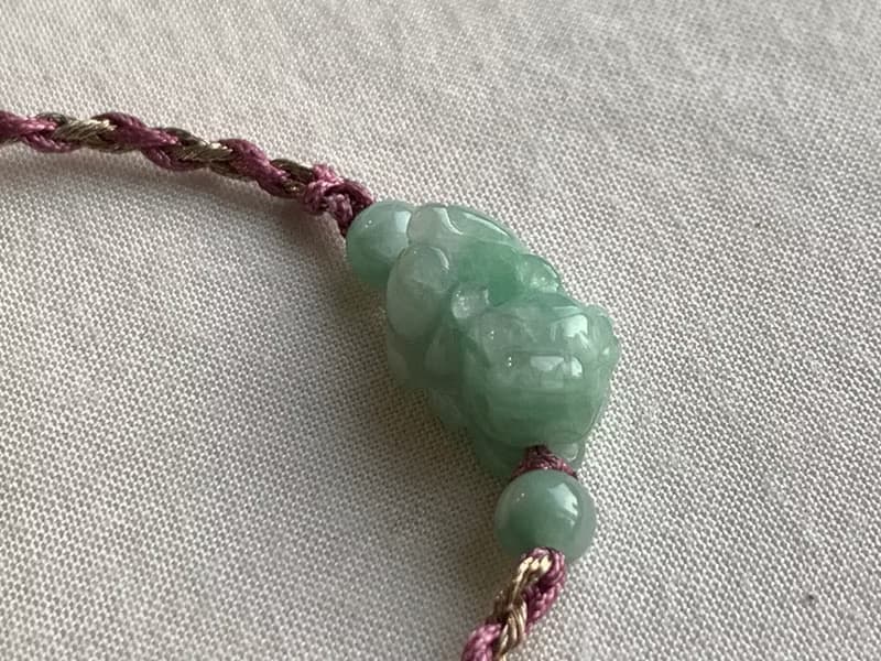 天然緬甸玉翡翠招財貔貅手鍊  滿綠 迷你貔貅 免費開光