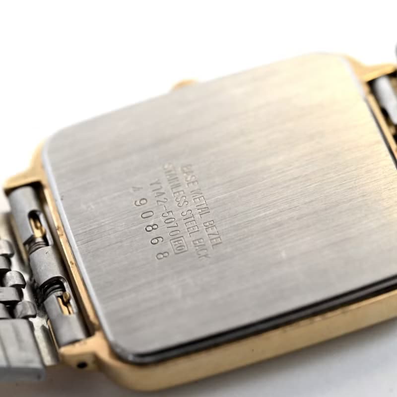 SEIKO ALBA 男性用腕時計 Tank shape QUARTZ Gold Tone Dial Ref.Y142-5070 1994年 手錶 古董錶