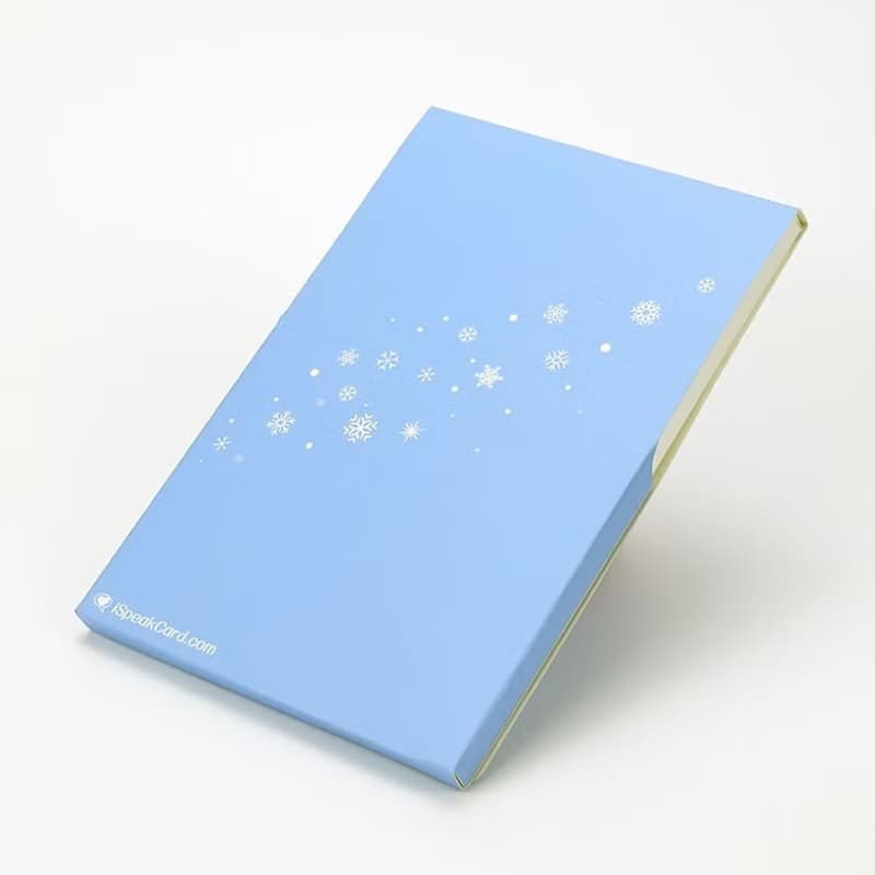 封套式錄音卡片-雪花晶彩(冰雪藍)-驚喜禮物 生日 情人節 聖誕節