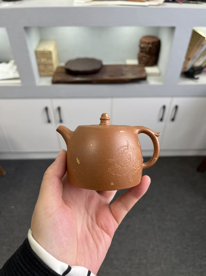 送禮紫砂壺茶壺小汉铎 撒金 祥瑞 现货实拍 原矿优质降坡料 水色