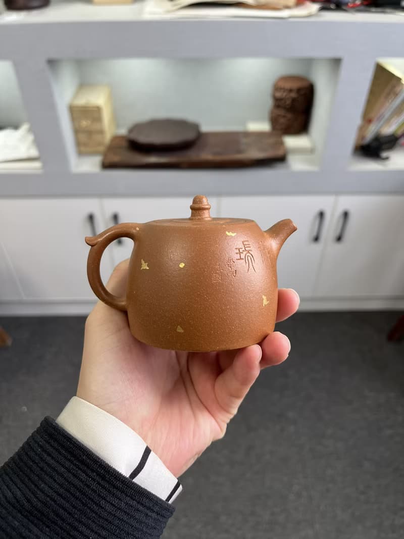送禮紫砂壺茶壺小汉铎 撒金 祥瑞 现货实拍 原矿优质降坡料 水色