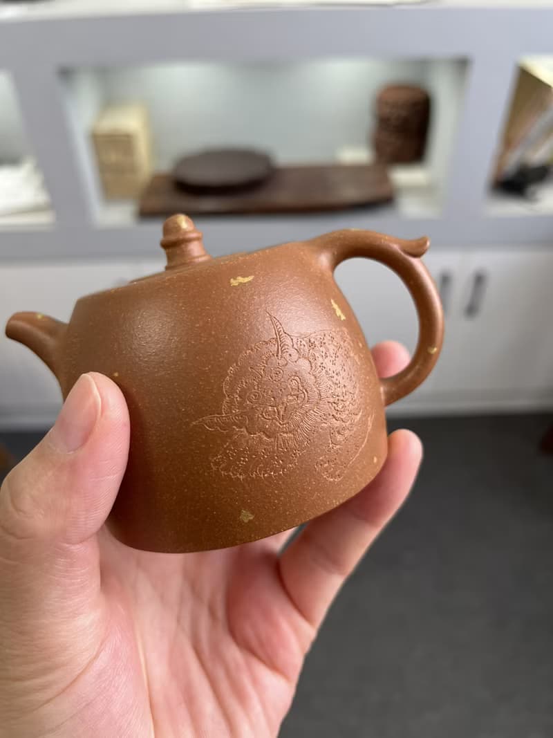送禮紫砂壺茶壺小汉铎 撒金 祥瑞 现货实拍 原矿优质降坡料 水色