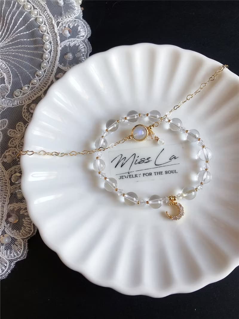 白水晶 學業 新月之淨 淨化 設計款手鍊 閨蜜 姊妹款 禮物