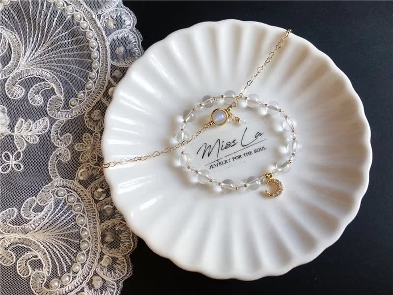 白水晶 學業 新月之淨 淨化 設計款手鍊 閨蜜 姊妹款 禮物