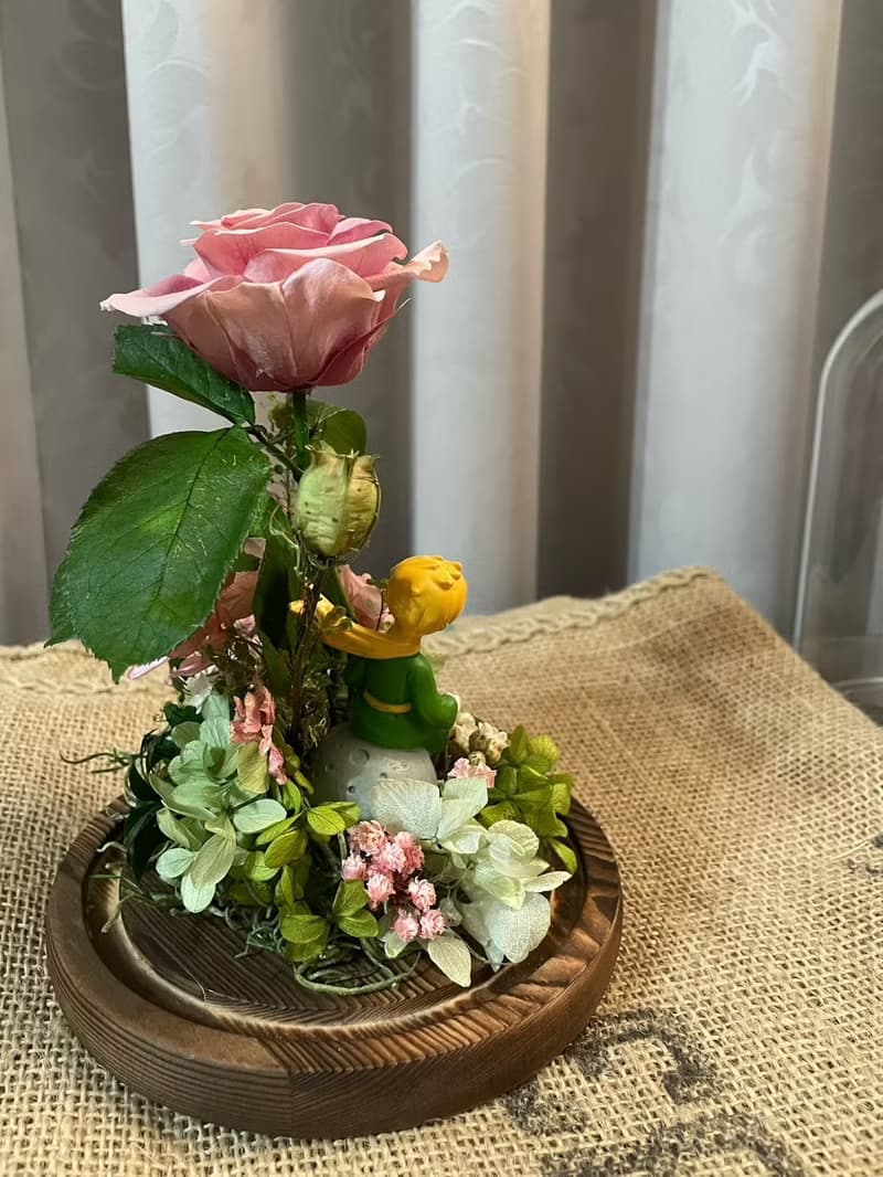 【永生花禮】小王子與他的玫瑰玻璃盅/永生花禮/祝賀花禮/情人節