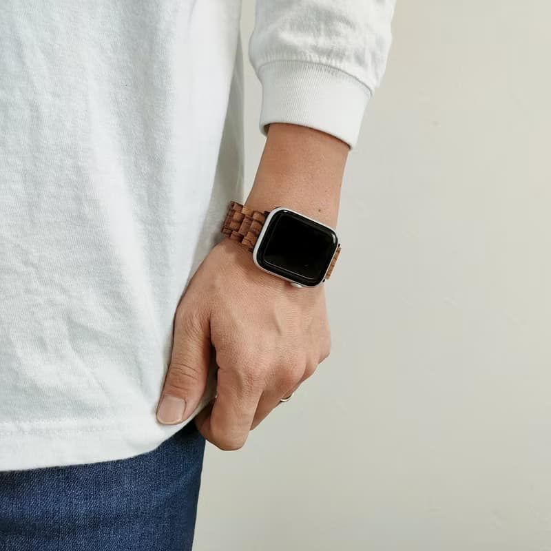 【木製バンド】EINBAND AppleWatch アップルウォッチ 天然木バンド 木のベルト 20mm【ゼブラウッド】
