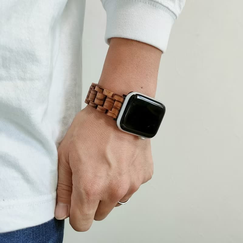【木製バンド】EINBAND AppleWatch アップルウォッチ 天然木バンド 木のベルト 20mm【ゼブラウッド】