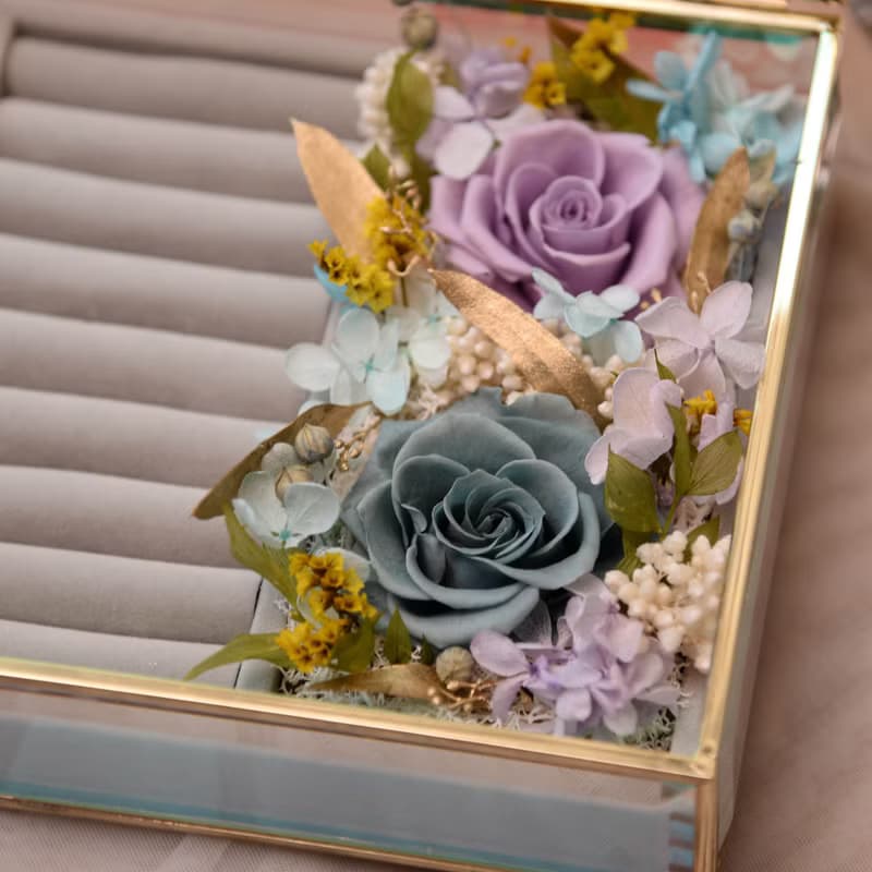 【珍藏】極光/歐若拉珠寶盒 永生花乾燥花花盒 / 共3色 婚禮證婚