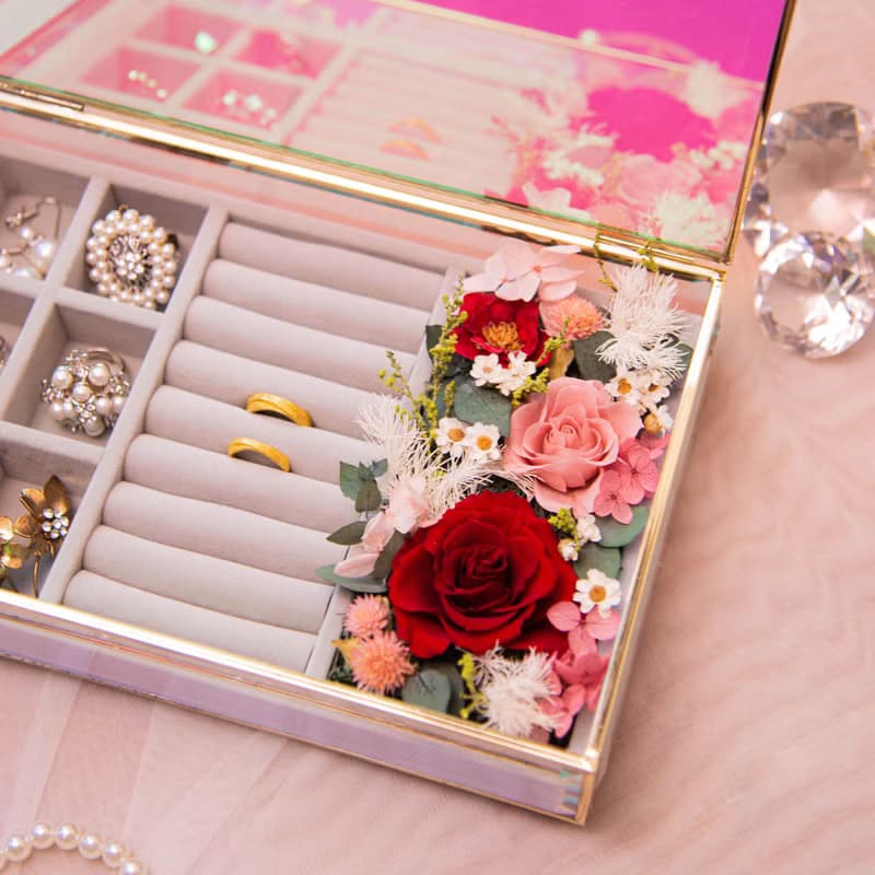 【珍藏】極光/歐若拉珠寶盒 永生花乾燥花花盒 / 共3色 婚禮證婚
