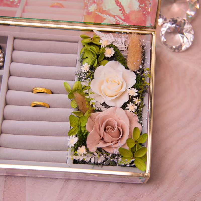 【珍藏】極光/歐若拉珠寶盒 永生花乾燥花花盒 / 共3色 婚禮證婚