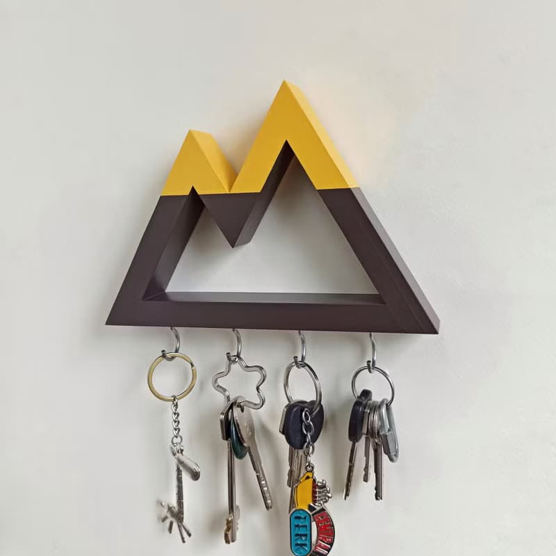 Wall key holder mountains, wooden key rack, key hooks for wall