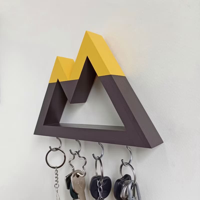 Wall key holder mountains, wooden key rack, key hooks for wall