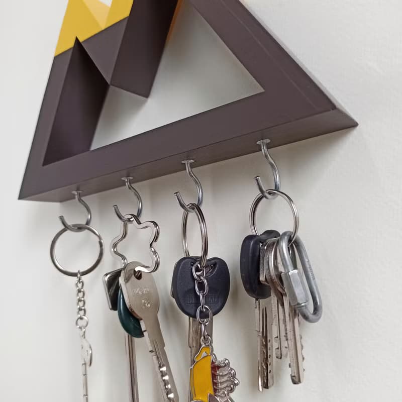 Wall key holder mountains, wooden key rack, key hooks for wall