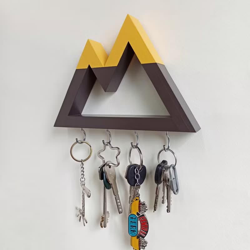 Wall key holder mountains, wooden key rack, key hooks for wall