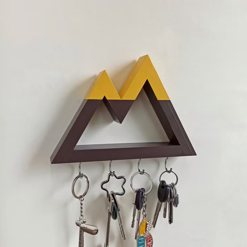 Wall key holder mountains, wooden key rack, key hooks for wall