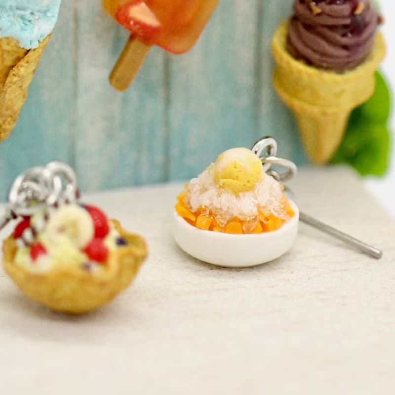 袖珍清涼夏日冰品套組耳環 Miniature Ice Cream earring 芒果冰